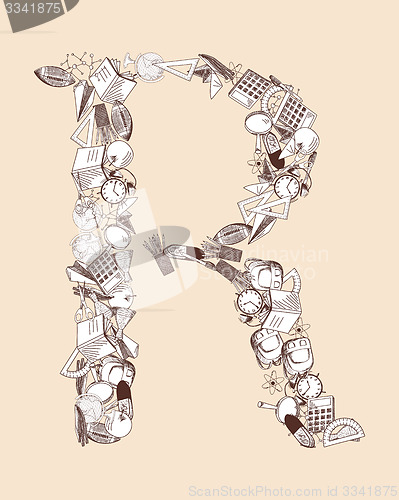 Image of Alphabet letter with education theme