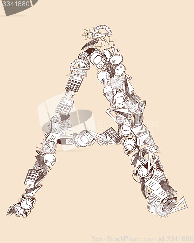 Image of Alphabet letter with education theme