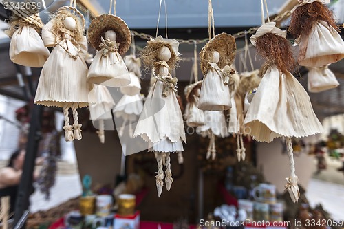 Image of BRATISLAVA, SLOVAKIA - MAY 07 2013: Gift and souvenirs shop in Old town 