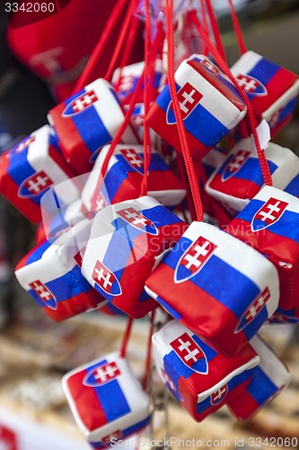 Image of BRATISLAVA, SLOVAKIA - MAY 07 2013: Gift and souvenirs shop in Old town 