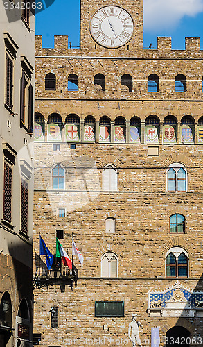 Image of David and Palazzo Vecchio in Florence