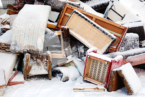 Image of old furniture for disposal