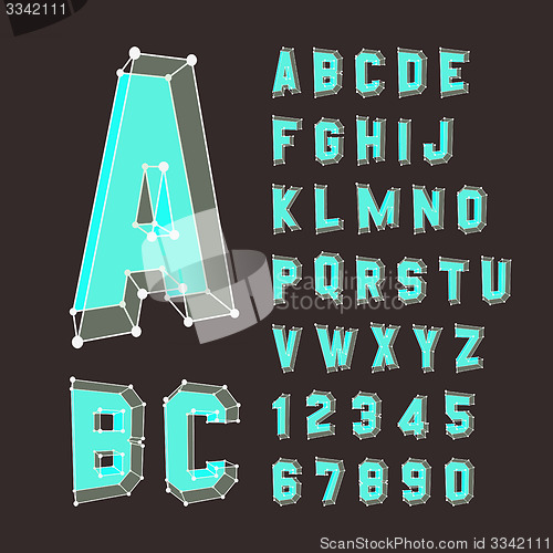 Image of Alphabet set. 3d vector illustration. Design elements.