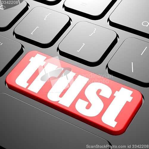 Image of Keyboard with trust text