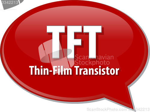 Image of TFT acronym definition speech bubble illustration