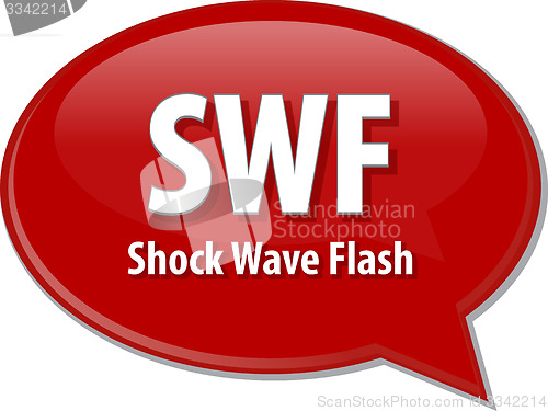 Image of SWF acronym definition speech bubble illustration