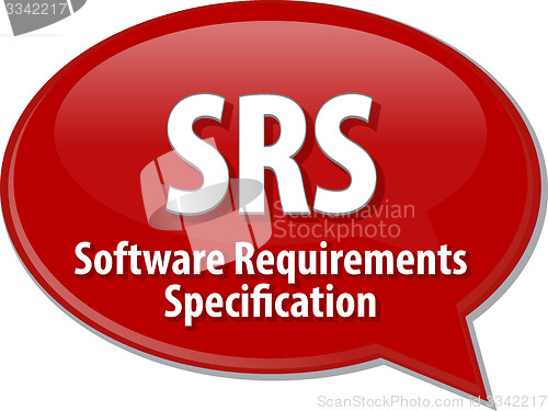 Image of SRS acronym definition speech bubble illustration