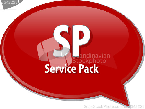 Image of SP acronym definition speech bubble illustration