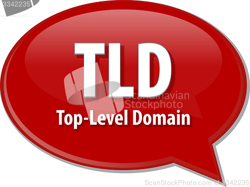 Image of TLD acronym definition speech bubble illustration