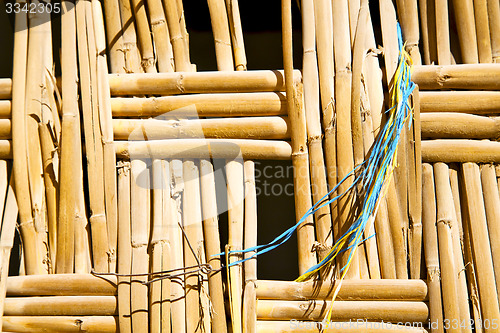 Image of texture bamboo in morocco blue