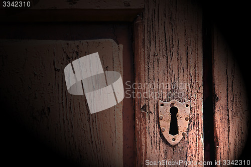 Image of door in italy old ancian wood   nail