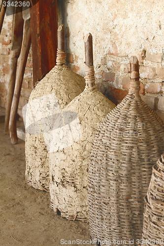 Image of ancient traditional  barrels
