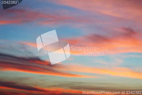 Image of beautiful sky background at sunset