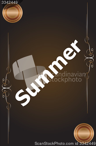 Image of Summer time. summer word on golden luxury background, summer holidays