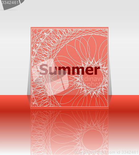 Image of Hello summer poster. summer background. Effects poster, frame. Happy holidays card, happy vacation card. Enjoy your summer.