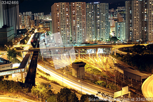 Image of Hong Kong downtown at night 