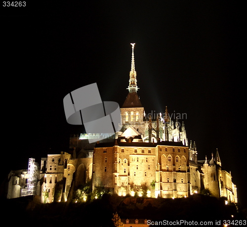 Image of castle on hill at night