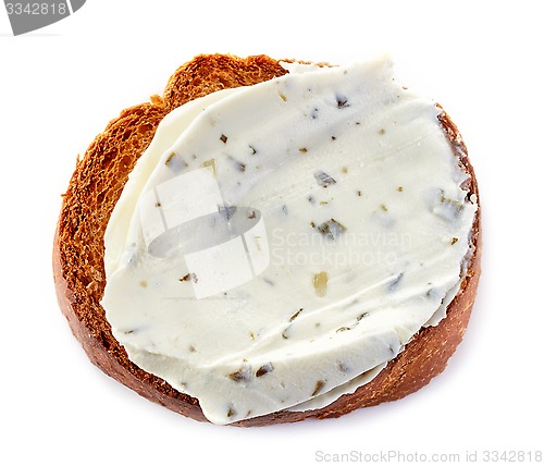 Image of toasted bread with cream cheese