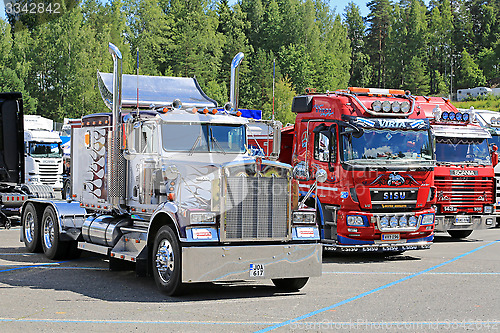Image of Classic Kenworth and Finnish Cab Over Show Trucks