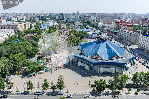 Image of People have good time in Colour Boulevard. Tyumen