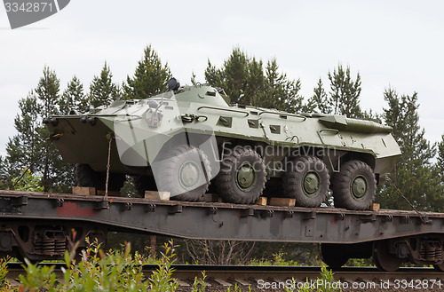 Image of Kandalaksha, RUSSIA - JULY 13, 2015: BTR-80 - the russian armore