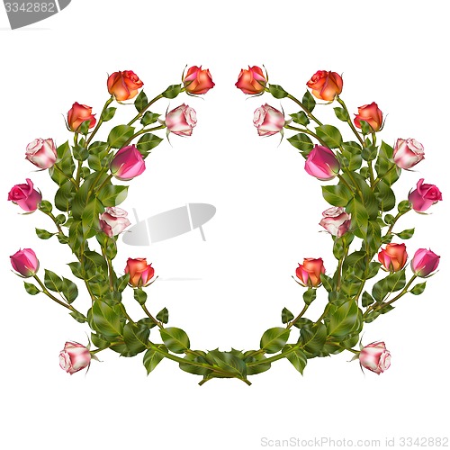 Image of Wreath of roses isolated. EPS 10