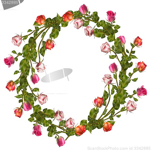 Image of Rose wreath isolated. EPS 10