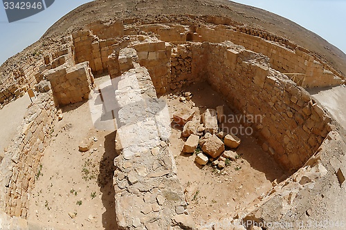 Image of Fisheye view of archaeological excavations 