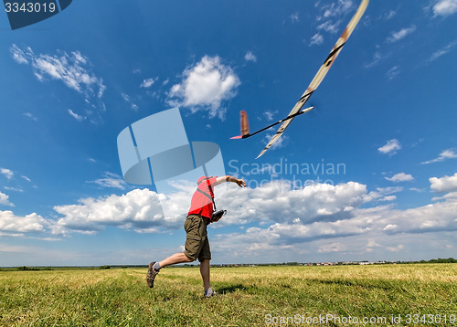 Image of Man Launches into the Sky RC Glider