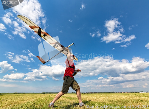 Image of Man Launches into the Sky RC Glider