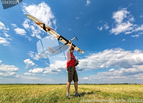 Image of Man Launches into the Sky RC Glider