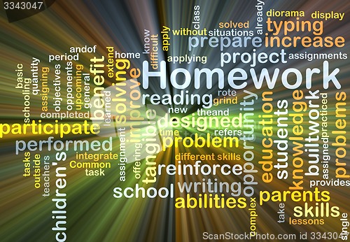 Image of Homework background concept glowing