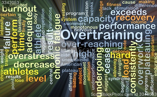 Image of Overtraining background concept glowing
