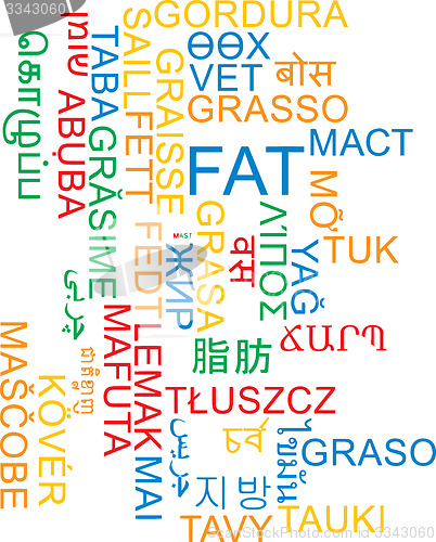 Image of Fat multilanguage wordcloud background concept