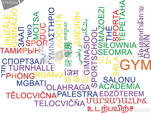Image of Gym multilanguage wordcloud background concept