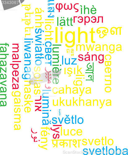 Image of Light multilanguage wordcloud background concept