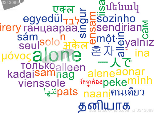 Image of Alone multilanguage wordcloud background concept