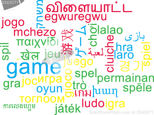 Image of Game multilanguage wordcloud background concept