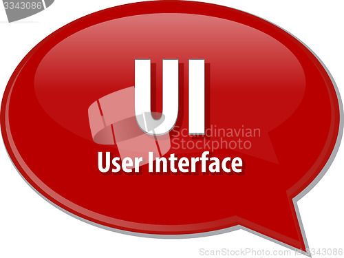 Image of UI acronym definition speech bubble illustration