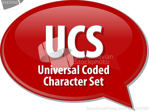Image of UCS acronym definition speech bubble illustration