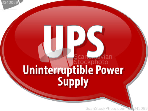 Image of UPS acronym definition speech bubble illustration