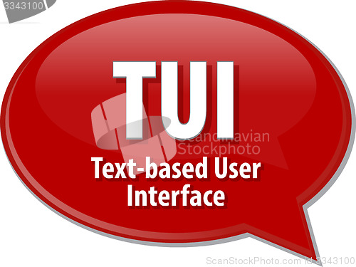 Image of TUI acronym definition speech bubble illustration