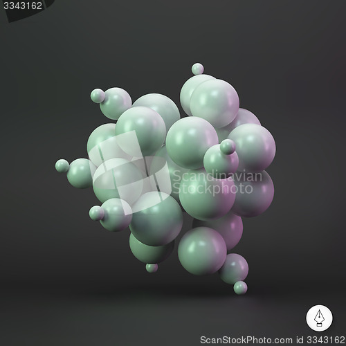 Image of 3d abstract spheres. Vector illustration. 