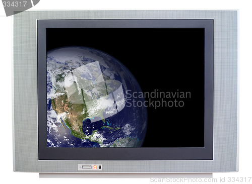 Image of Earth on TV

