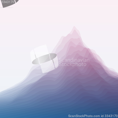 Image of Mountain Landscape. Vector Silhouettes Of Mountains Backgrounds.