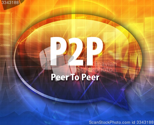 Image of P2P acronym word speech bubble illustration