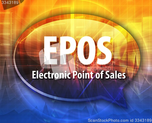 Image of EPOS acronym word speech bubble illustration