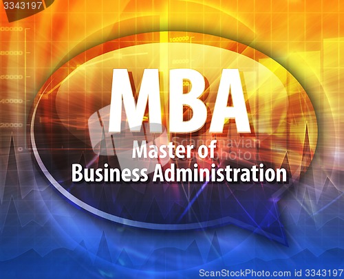 Image of MBA acronym word speech bubble illustration