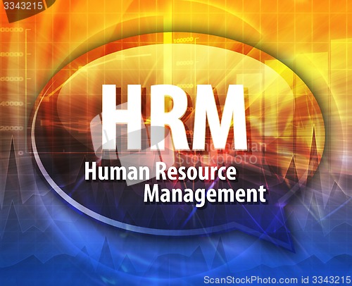 Image of acronym word speech bubble illustration HRM