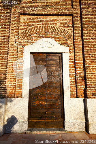 Image of door italy  lombardy     in  the milano old   church   closed   